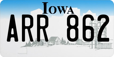 IA license plate ARR862