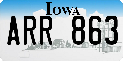 IA license plate ARR863