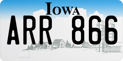 IA license plate ARR866