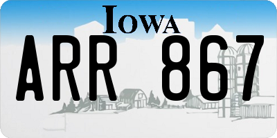 IA license plate ARR867