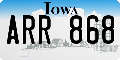 IA license plate ARR868