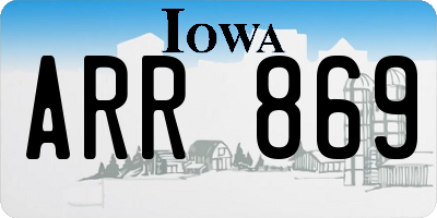 IA license plate ARR869