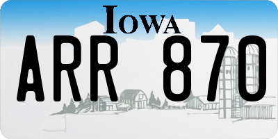 IA license plate ARR870