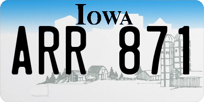 IA license plate ARR871