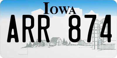 IA license plate ARR874