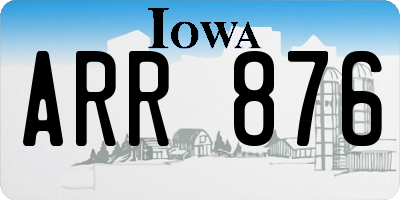 IA license plate ARR876