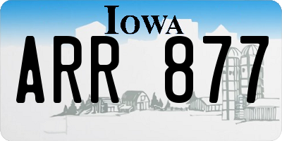 IA license plate ARR877