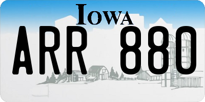 IA license plate ARR880