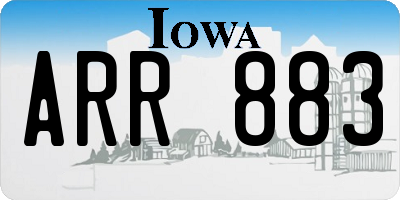 IA license plate ARR883