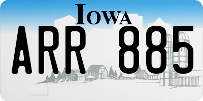 IA license plate ARR885