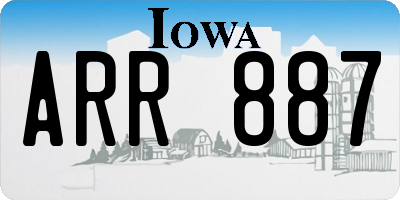 IA license plate ARR887