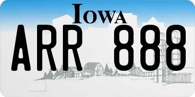 IA license plate ARR888