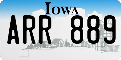 IA license plate ARR889