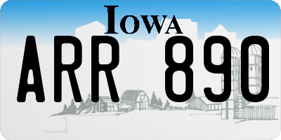 IA license plate ARR890