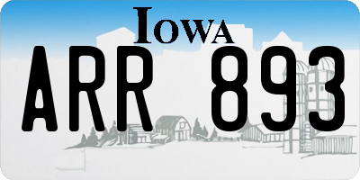 IA license plate ARR893