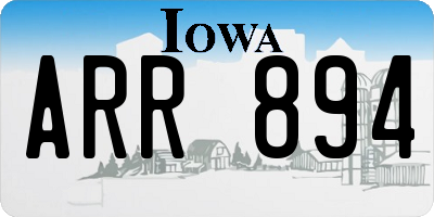 IA license plate ARR894