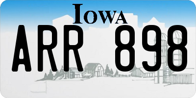 IA license plate ARR898