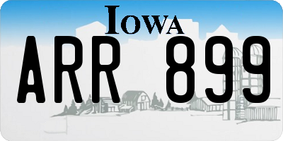 IA license plate ARR899