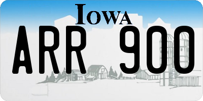 IA license plate ARR900