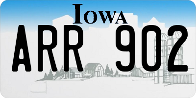 IA license plate ARR902