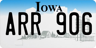 IA license plate ARR906