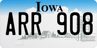IA license plate ARR908