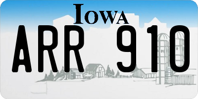 IA license plate ARR910