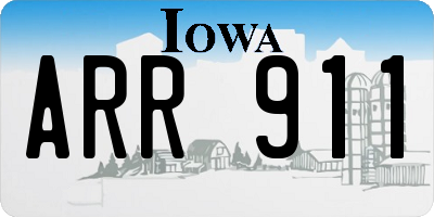 IA license plate ARR911