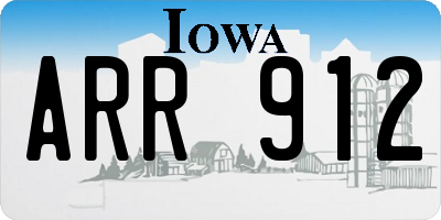 IA license plate ARR912