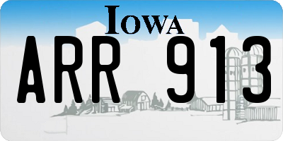 IA license plate ARR913
