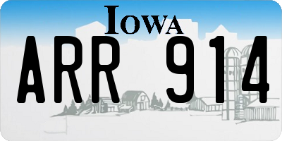 IA license plate ARR914