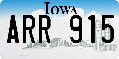 IA license plate ARR915