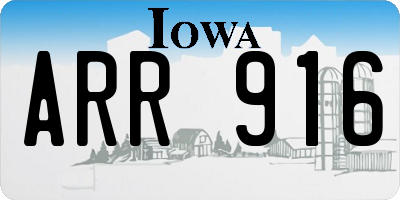 IA license plate ARR916