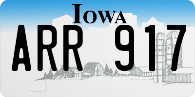 IA license plate ARR917