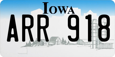 IA license plate ARR918