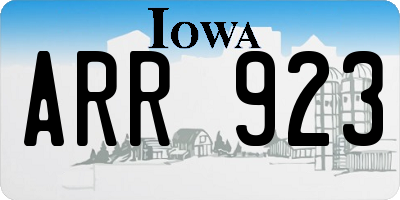 IA license plate ARR923