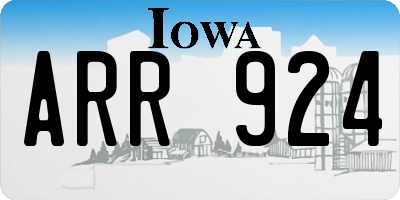 IA license plate ARR924
