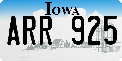 IA license plate ARR925