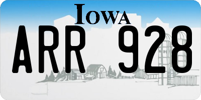 IA license plate ARR928