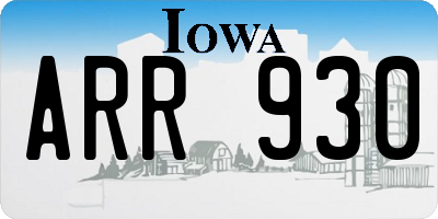 IA license plate ARR930