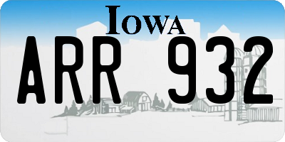 IA license plate ARR932