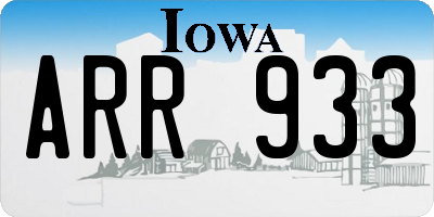 IA license plate ARR933