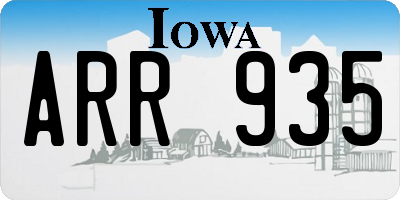IA license plate ARR935