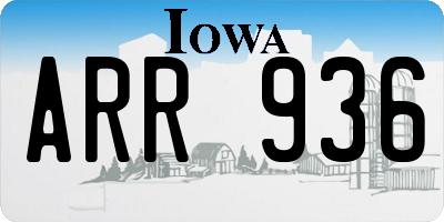 IA license plate ARR936