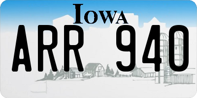 IA license plate ARR940