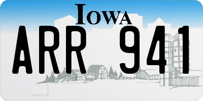 IA license plate ARR941