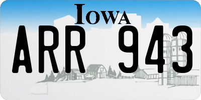 IA license plate ARR943