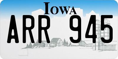 IA license plate ARR945