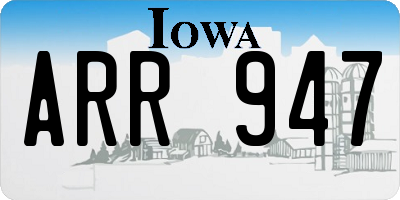 IA license plate ARR947