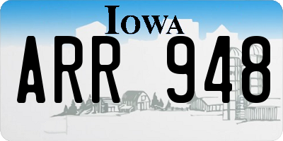 IA license plate ARR948